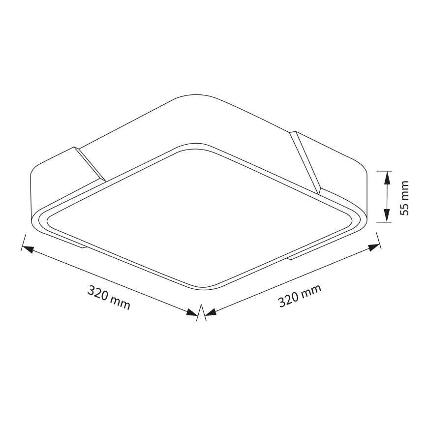 Brilagi - Plafonnier LED PILANA LED/24W/230V chêne/blanc 32x32 cm