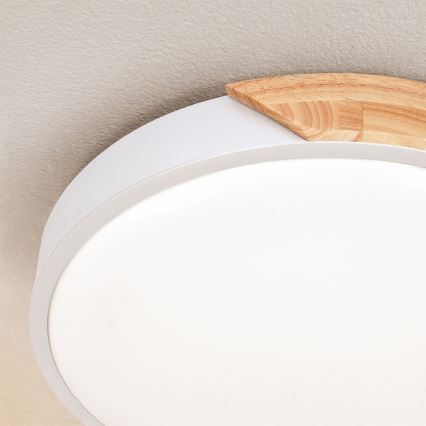 Brilagi - Plafonnier LED PILANA LED/24W/230V chêne/blanc Ø 30 cm