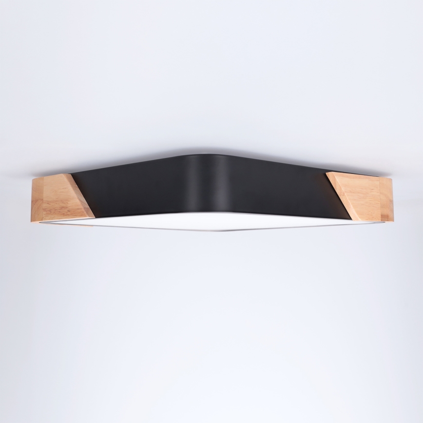 Brilagi - Plafonnier LED PILANA LED/24W/230V chêne/noir 32x32 cm