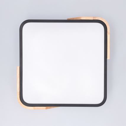 Brilagi - Plafonnier LED PILANA LED/24W/230V chêne/noir 32x32 cm