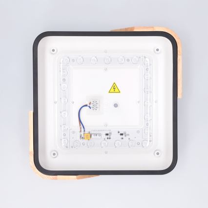 Brilagi - Plafonnier LED PILANA LED/24W/230V chêne/noir 32x32 cm