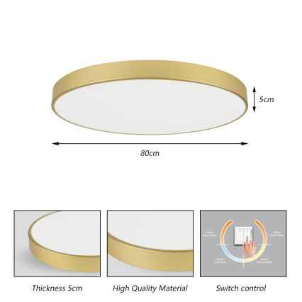 Brilagi - Plafonnier LED POOL LED/100W/230V 3000/4000/6000K Ø 80 cm doré
