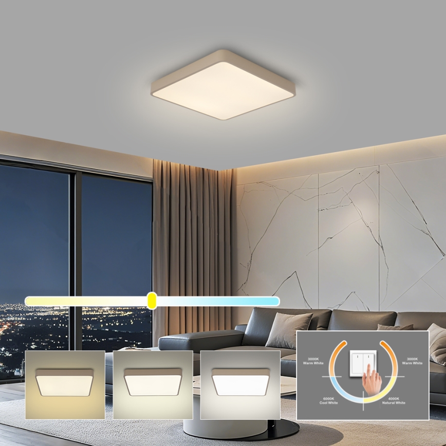Brilagi - Plafonnier LED POOL 36W/230V 3000/4000/6000K 40x40 cm beige