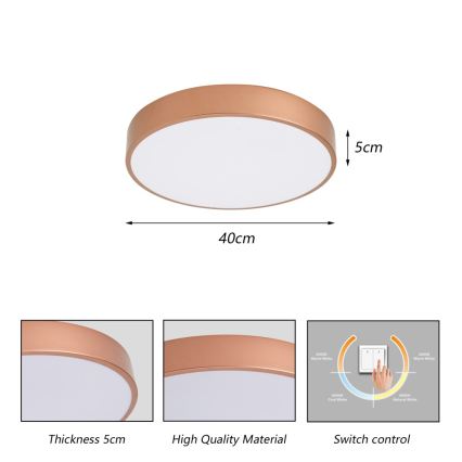 Brilagi - Plafonnier LED POOL LED/48W/230V 3000/4000/6000K Ø 40 cm bronze