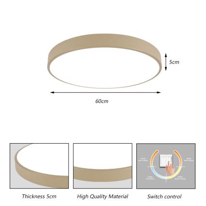 Brilagi - Plafonnier POOL LED/60W/230V 3000/4500/6000K Ø 60 cm beige