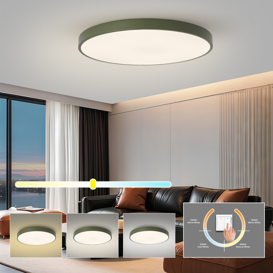 Brilagi - Plafonnier LED POOL LED/100W/230V 3000/4000/6000K Ø 80 cm vert