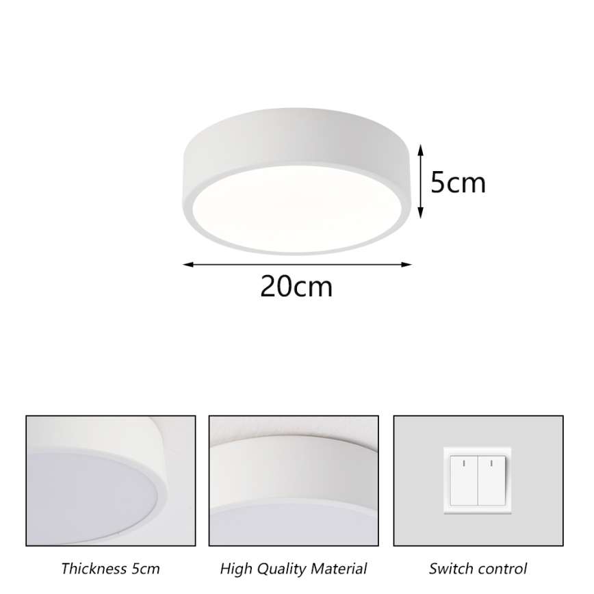 Brilagi - Plafonnier LED POOL LED/18W/230V 3000/4000/6000K Ø 20 cm blanc