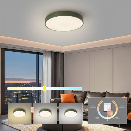 Brilagi - Plafonnier LED POOL LED/36W/230V 3000/4000/6000K Ø 30 cm vert