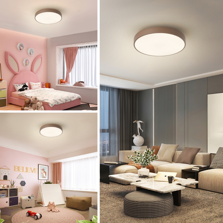 Brilagi - Plafonnier LED POOL, 48W, 230V, 3000/4000/6000K, Ø 40 cm, marron