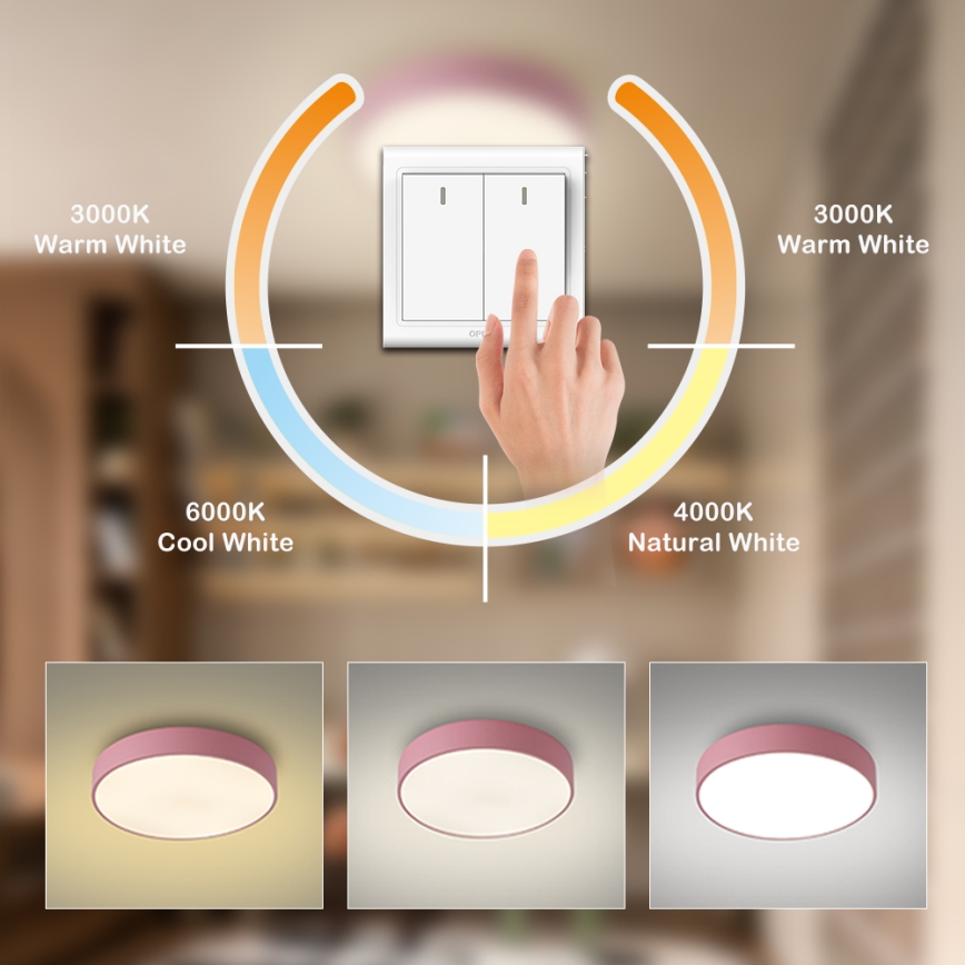 Brilagi - Plafonnier LED POOL LED/48W/230V 3000/4000/6000K Ø 40 cm rose