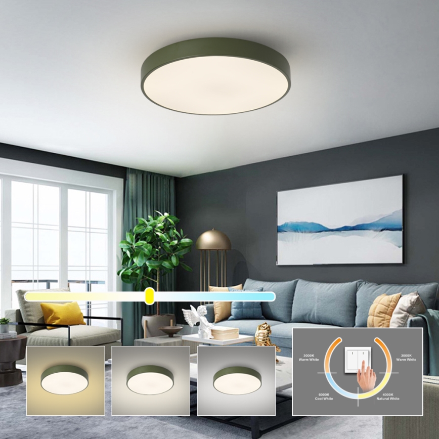 Brilagi - Plafonnier LED POOL LED/60W/230V 3000/4000/6000K Ø 50 cm vert