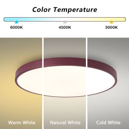 Brilagi - Plafonnier LED POOL 60W/230V 3000/4000/6000K Ø 60 cm bordeaux