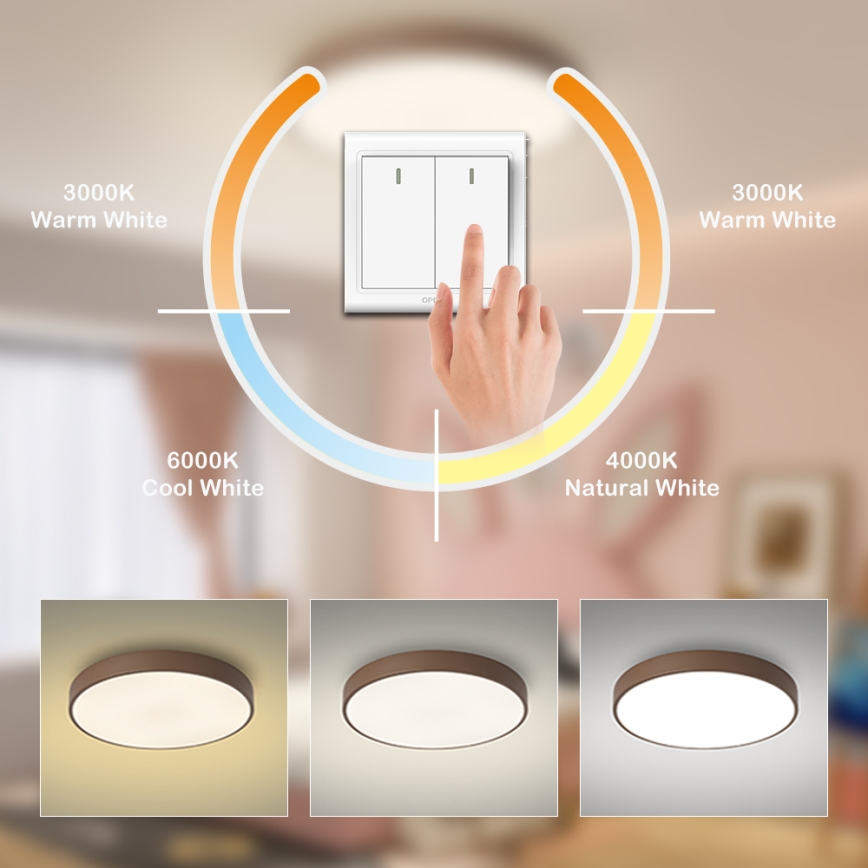 Brilagi - Plafonnier LED POOL LED/60W/230V 3000/4000/6000K diam. 60 cm marron