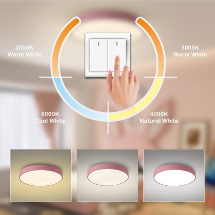 Brilagi - Plafonnier LED POOL 60W/230V 3000/4000/6000K Ø 60 cm rose