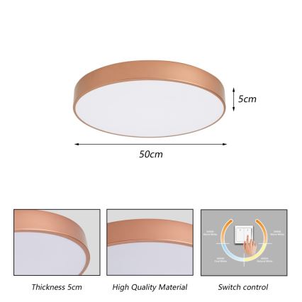 BRILAGI - plafonnier LED POOL LED/60W/230V 3000/4000/6000K Ø 50 cm cuivré