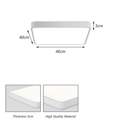 Brilagi - Plafonnier LED POOL SQUARE LED/36W/230V 3000/4500/6000K 40x40 cm blanc