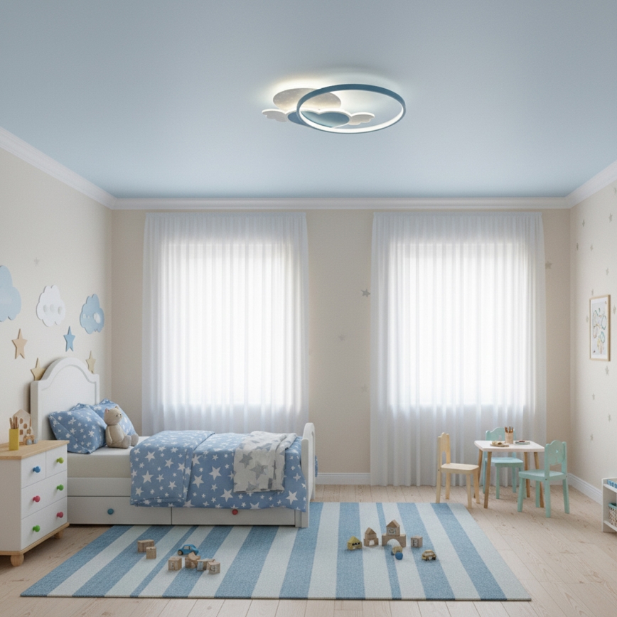 Brilagi - Plafonnier LED pour enfants LOVE LED/48W/230V 3000/4500/6000K bleu