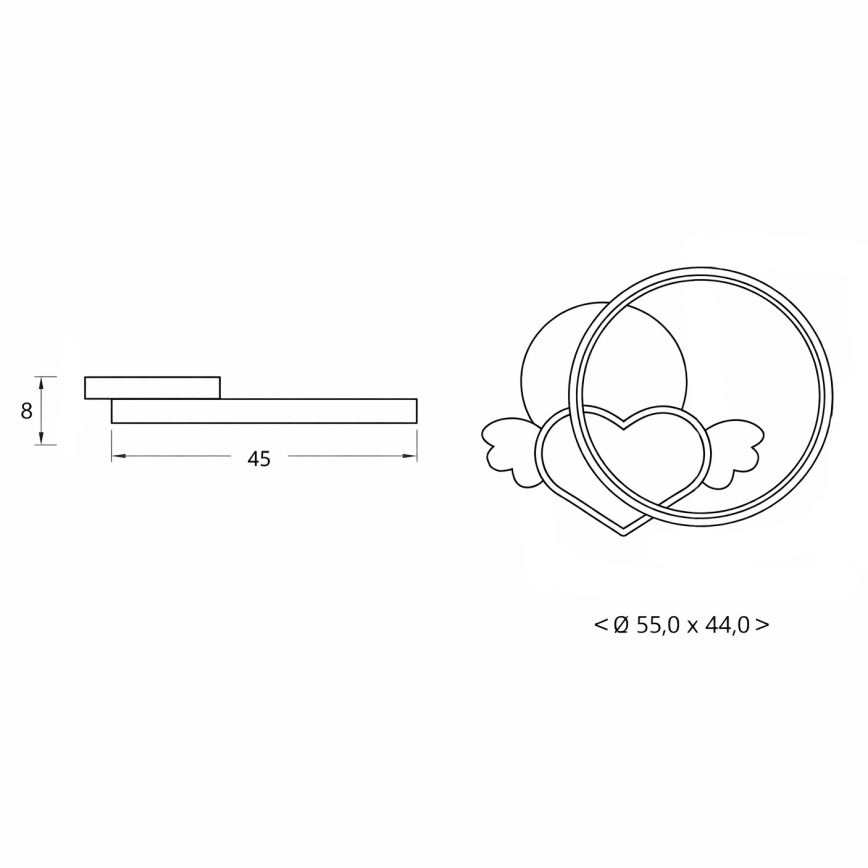 Brilagi - Plafonnier LED pour enfants LOVE LED/48W/230V 3000/4500/6000K bleu