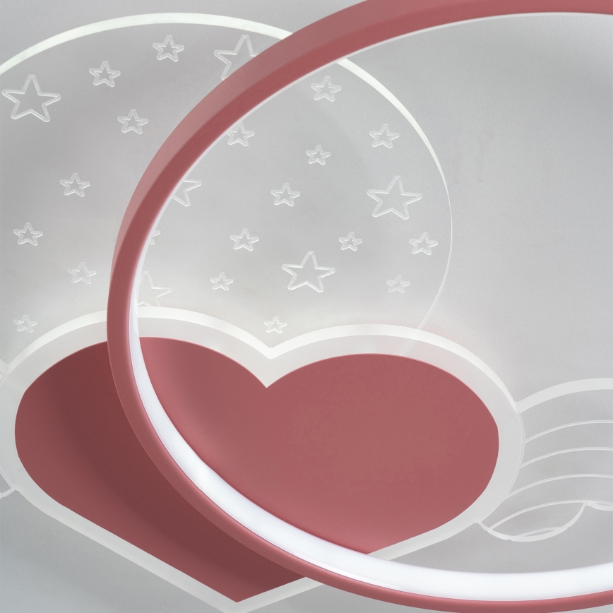 Brilagi - Plafonnier LED pour enfants LOVE LED/48W/230V 3000/4500/6000K rose