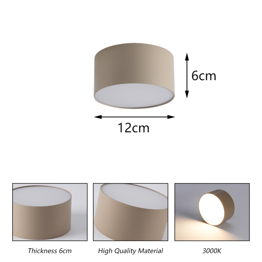 Brilagi - Plafonnier LED pour salle de bains FORIS LED/14W/230V Ø 12 cm beige IP44