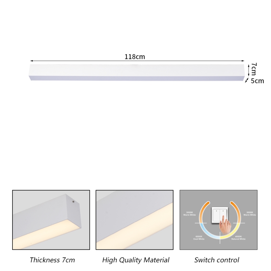 Brilagi - Plafonnier LED pour salle de bains SLEEKLINE LED/40W/230V 3000/4500/6000K blanc IP44