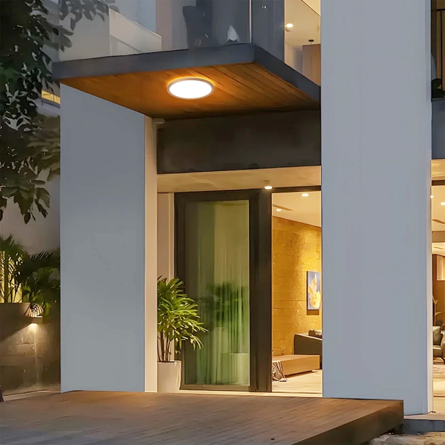 Brilagi - Plafonnier LED ultra-plat pour salle de bains, 12 W / 230 V, Ø 22,5 cm, finition or rose, IP54