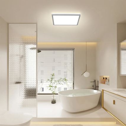 Brilagi - Plafonnier LED pour salle de bains ULTRA SLIM LED/24W/230V 42x42 cm argenté IP54