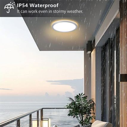 Brilagi - Plafonnier LED ultra-plat pour salle de bains 24W/230V Ø 42 cm argenté IP54