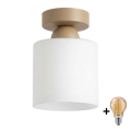 BRILAGI - Plafonnier LED RETRO GLASS 1xE27/60W/230V Ø 10 cm beige/blanc