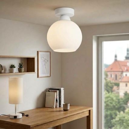 BRILAGI - Plafonnier LED RETRO GLASS 1xE27/60W/230V Ø 15 cm blanc