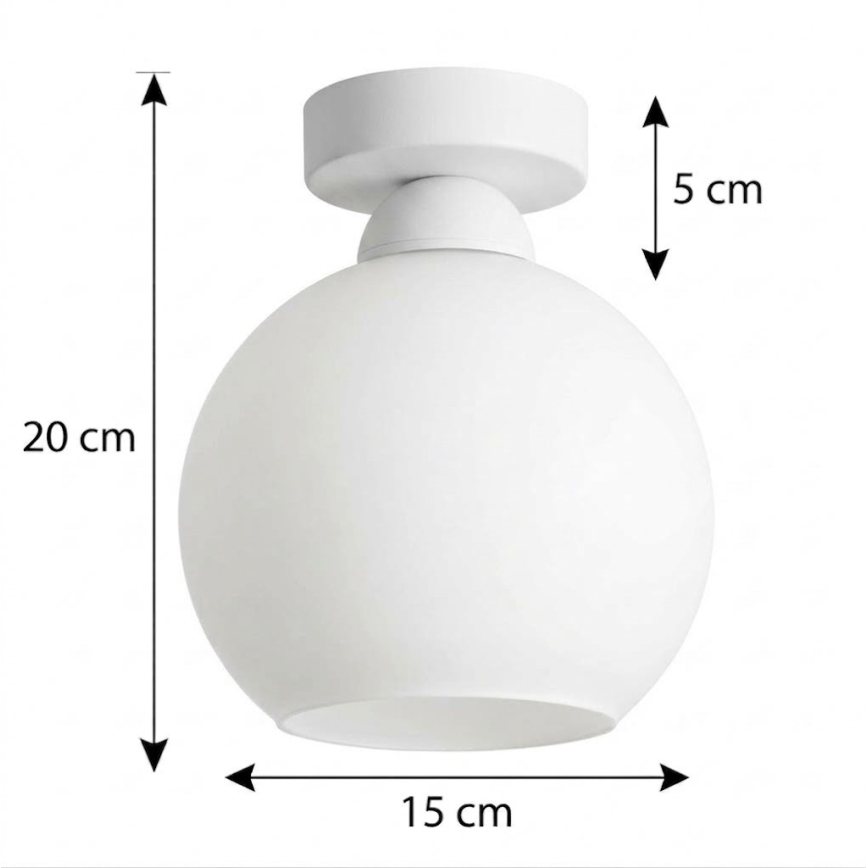 BRILAGI - Plafonnier LED RETRO GLASS 1xE27/60W/230V Ø 15 cm blanc