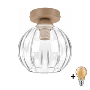 BRILAGI - Plafonnier LED RETRO GLASS 1xE27/60W/230V Ø 18 cm beige/transparente