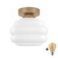 BRILAGI - plafonnier LED RETRO GLASS 1xE27/60W/230V Ø 20 cm beige/blanc