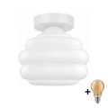 BRILAGI - Plafonnier LED RETRO GLASS 1xE27/60W/230V Ø 20 cm blanc/blanc