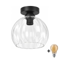 BRILAGI - Plafonnier LED RETRO GLASS 1xE27/60W/230V Ø 25 cm noir/transparent