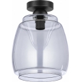 BRILAGI - Plafonnier LED RETRO GLASS 1xE27/60W/230V Ø 26 cm noir/gris fumé