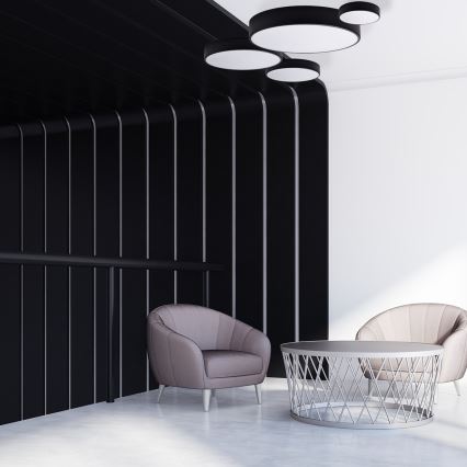 Brilagi - LED RGBW Plafonnier de salle de bain dimmable CLARE 2xE27/9W/230V 2700-6500K Ø 30 cm IP54 Wi-Fi noir