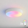 Brilagi - Plafonnier LED RGBW dimmable pour salle de bains CLARE 3xE27/9W/230V 2700-6500K Ø 40 cm IP54 Wi-Fi blanc
