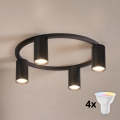 Brilagi - Plafonnier LED RGBW dimmable SELE 4xGU10/6,5W/230V 2700-6500K noir