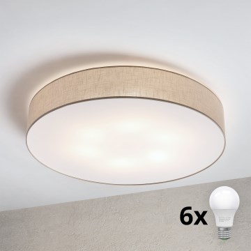 Brilagi - Plafonnier LED SIRIJA 6×E27 60 W / 230 V, Ø 80 cm, beige