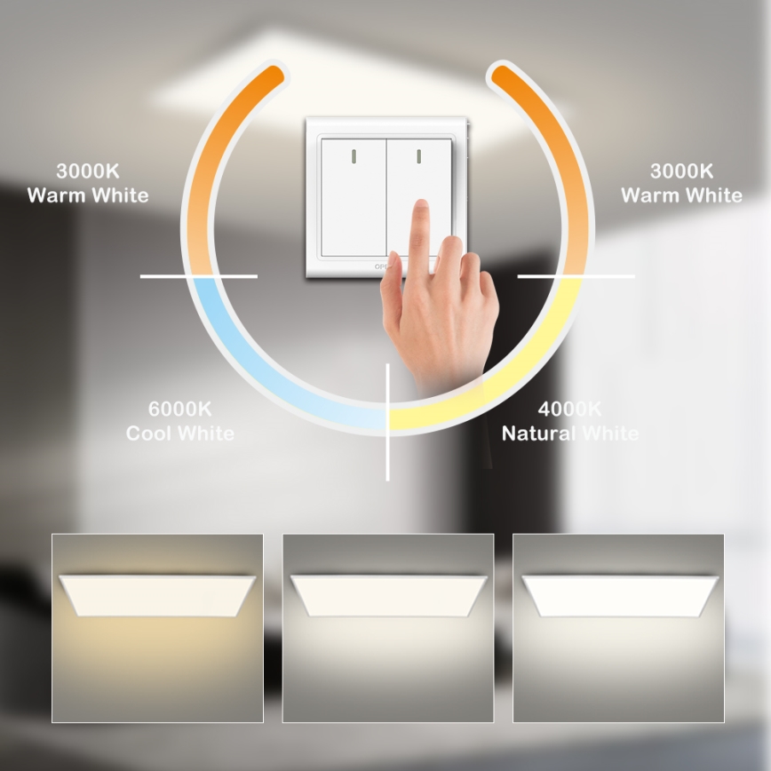 Brilagi - Plafonnier LED SLIMFRAME LED/80W/230V 120x60 cm 3000/4000/6000K blanc