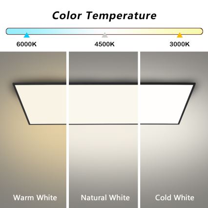 Brilagi - Plafonnier LED SLIMFRAME LED/80W/230V 120x60 cm 3000/4000/6000K noir