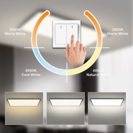 Brilagi - Plafonnier LED SLIMFRAME LED/80W/230V 120x60 cm 3000/4000/6000K noir