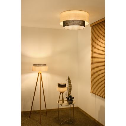 Brilagi - Plafonnier LED Style bohème 3xE27/15W/230V Ø 60 cm crème/marron