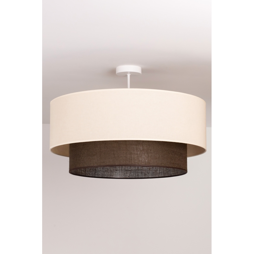 Brilagi - Plafonnier LED style BOHO, 3xE27/15W/230V, Ø 60 cm, crème/marron