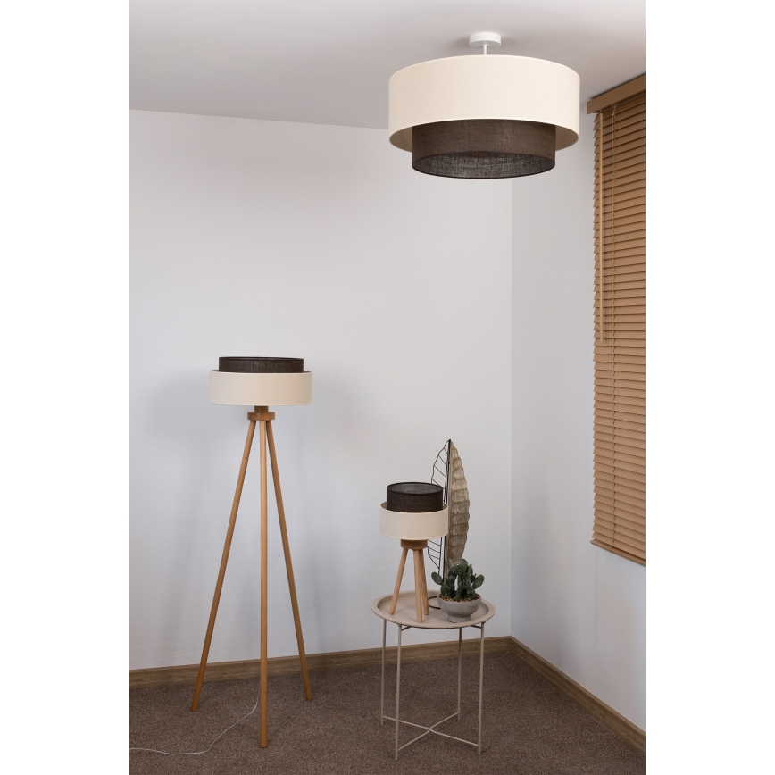 Brilagi - Plafonnier LED style BOHO, 3xE27/15W/230V, Ø 60 cm, crème/marron