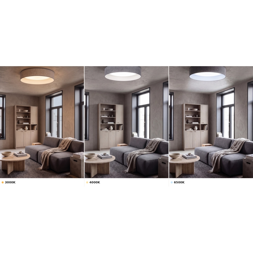 Brilagi - Plafonnier LED VELVET VARI, 24 W / 230 V, 3000 / 4000 / 6500 K, Ø 45 cm, gris