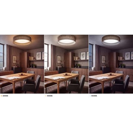 Brilagi - Plafonnier LED VELVET VARI LED/24W/230V 3000/4000/6500K Ø 45 cm marron