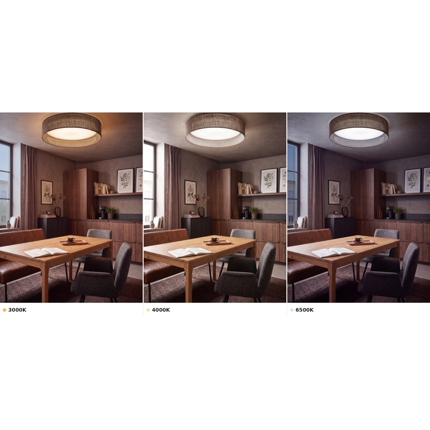 Brilagi - Plafonnier LED VELVET VARI LED/24W/230V 3000/4000/6500K Ø 45 cm marron