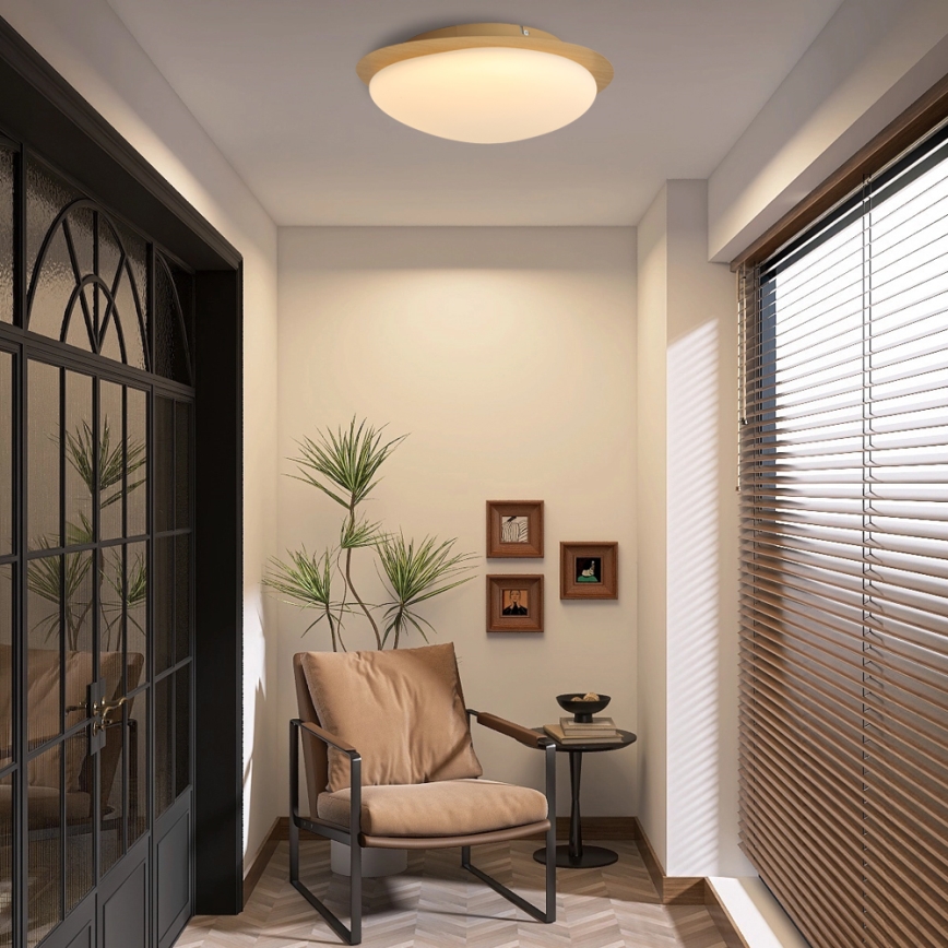 Brilagi - Plafonnier LED VISBY WOOD LED/18W/230V Ø 38 cm marron